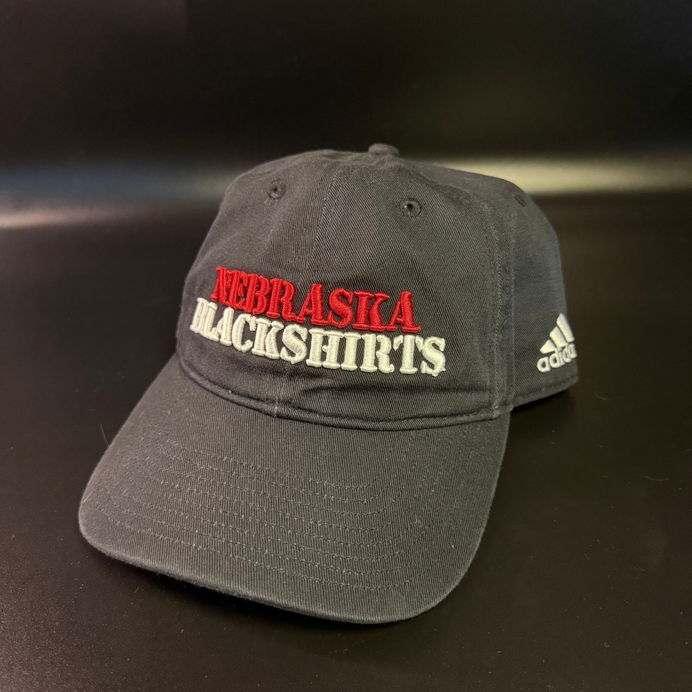 Adidas Nebraska‎ Blackshirts Black Cotton Baseball Cap Hat Adult OSFM